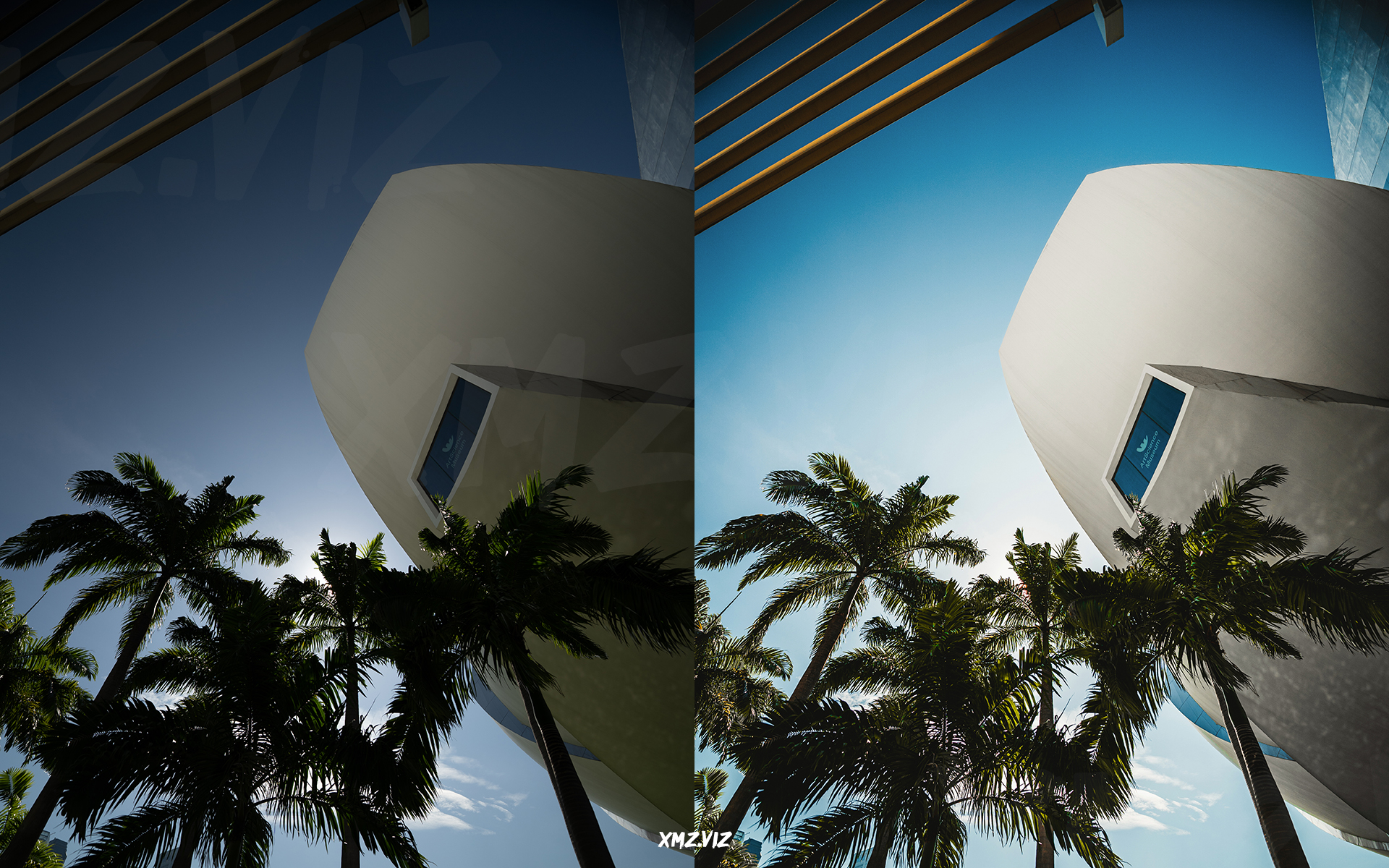 before and after photo of ArtScience Museum in Singapore